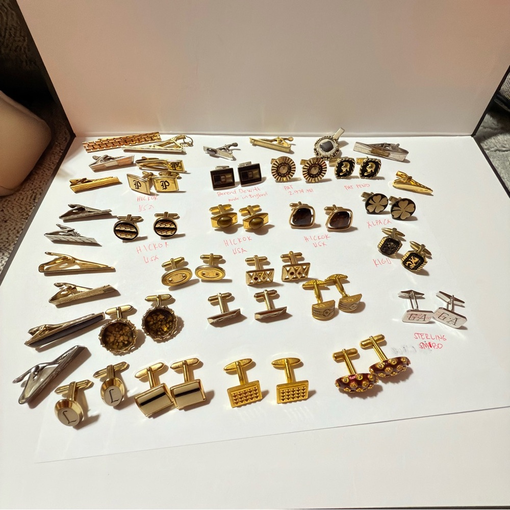 Vintage Hickok-Alpaca silver-Smibo silver-KIGU-Berend Dewitt Gold tone Cufflinks